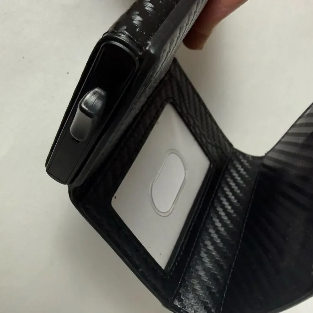 Smart Minimalist Wallet with RFID Blocking - Carbon Fiber